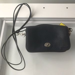 PreOwned Coach Small Navy Blue Crossbody Bag.